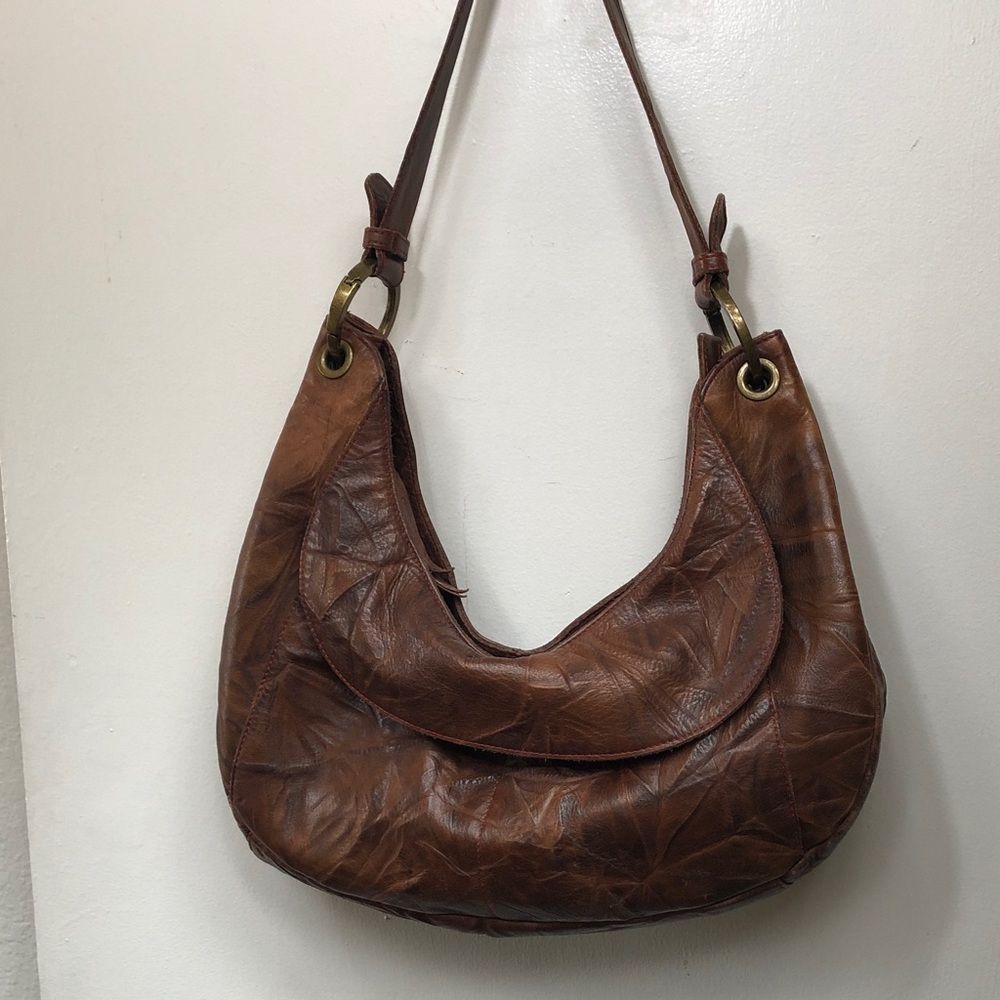 Sundance Rustic Leather Large Hobo Shoulder Bag